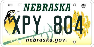 NE license plate XPY804