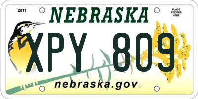 NE license plate XPY809