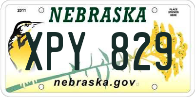 NE license plate XPY829