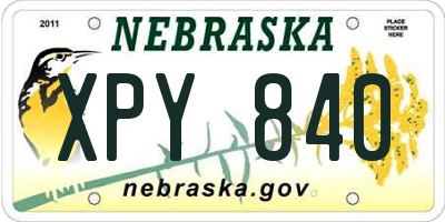 NE license plate XPY840