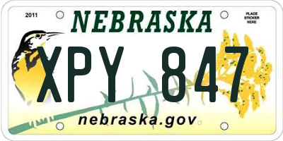 NE license plate XPY847