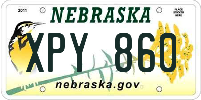 NE license plate XPY860