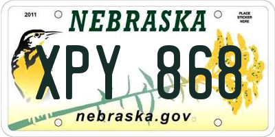 NE license plate XPY868