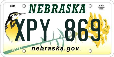 NE license plate XPY869