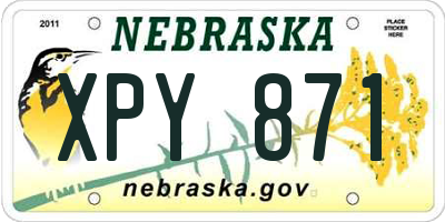 NE license plate XPY871