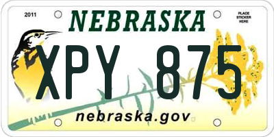 NE license plate XPY875