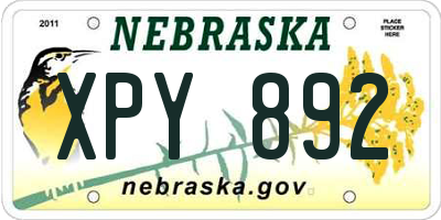 NE license plate XPY892