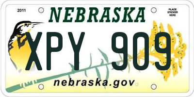 NE license plate XPY909