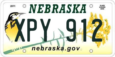 NE license plate XPY912