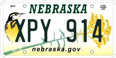 NE license plate XPY914