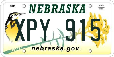 NE license plate XPY915