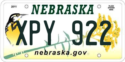 NE license plate XPY922