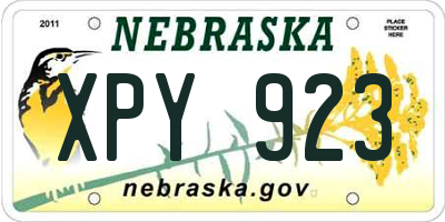 NE license plate XPY923