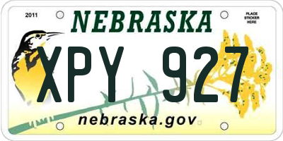 NE license plate XPY927