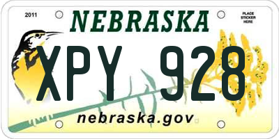 NE license plate XPY928