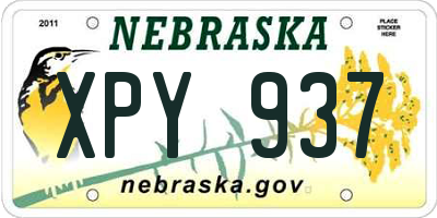 NE license plate XPY937