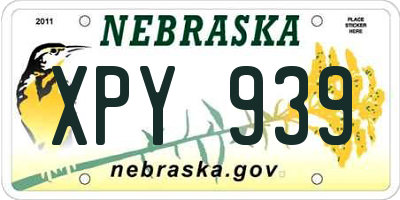 NE license plate XPY939