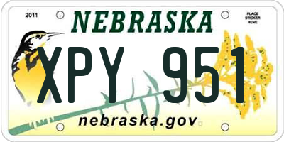 NE license plate XPY951