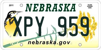 NE license plate XPY959