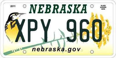 NE license plate XPY960