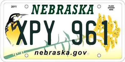 NE license plate XPY961