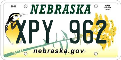 NE license plate XPY962