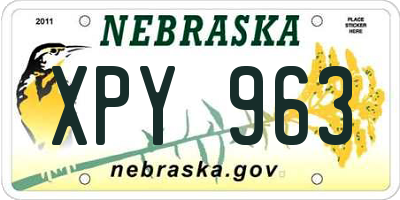 NE license plate XPY963