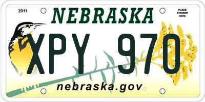 NE license plate XPY970