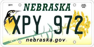 NE license plate XPY972