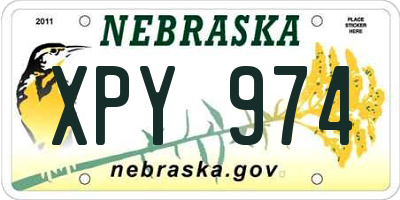 NE license plate XPY974