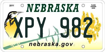 NE license plate XPY982