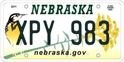 NE license plate XPY983