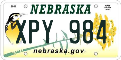 NE license plate XPY984