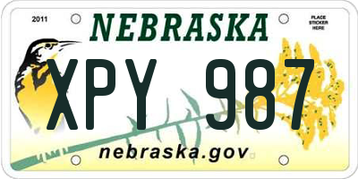 NE license plate XPY987