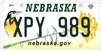 NE license plate XPY989