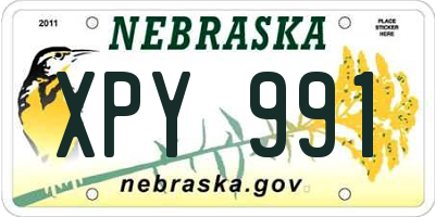 NE license plate XPY991