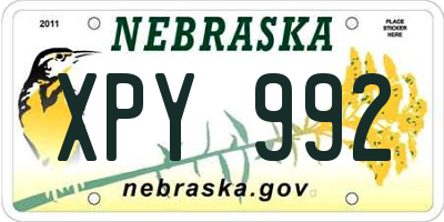 NE license plate XPY992