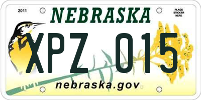 NE license plate XPZ015