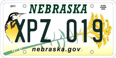 NE license plate XPZ019