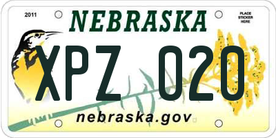 NE license plate XPZ020