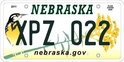 NE license plate XPZ022