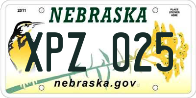 NE license plate XPZ025