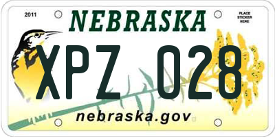 NE license plate XPZ028