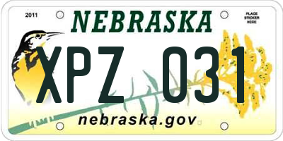 NE license plate XPZ031