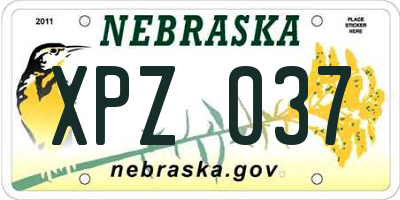 NE license plate XPZ037