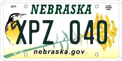 NE license plate XPZ040