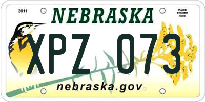 NE license plate XPZ073