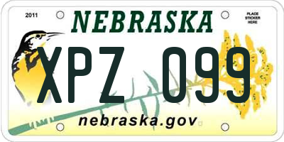 NE license plate XPZ099