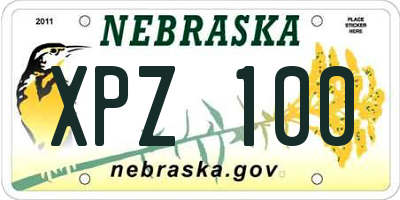 NE license plate XPZ100