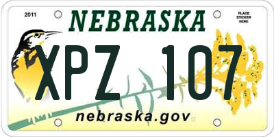 NE license plate XPZ107
